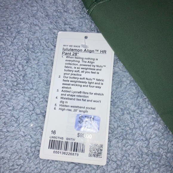 🍋NWT (16) LuluLemon Align highrise pants 28 inch inseam 🍋 - Picture 8 of 10